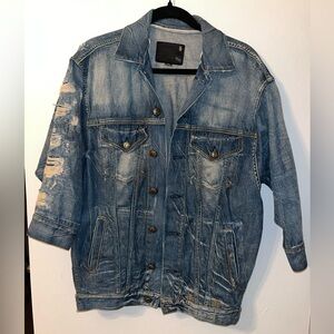R13 Denim Trucker Jacket Distressed